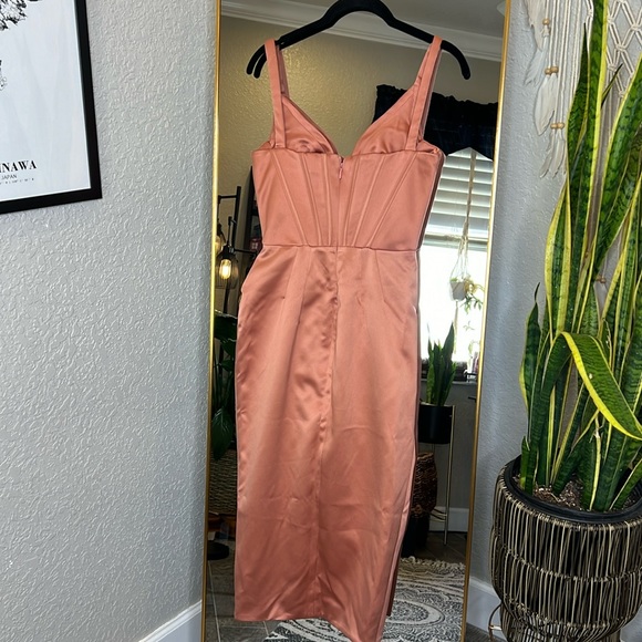 open lace back dress Faye Strapless Maxi Dress - Gold main image 1